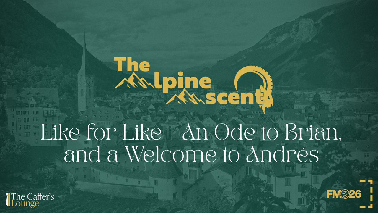 Like for Like – An Ode to Brian, and a Welcome to Andrés